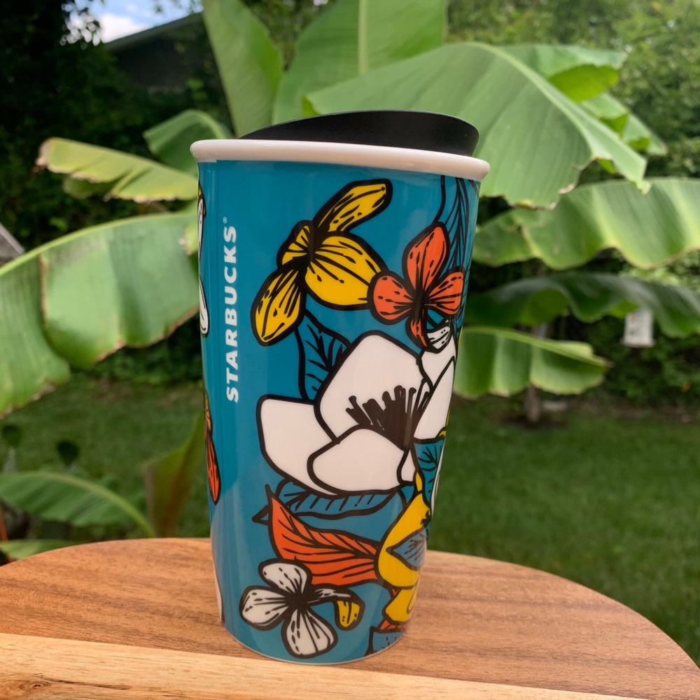 Starbucks floral traveler mug
